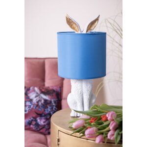 Clayre & Eef 6LMC0013WBL Table Lamp Ø 20x43 cm E27-max 1x60W White - Blue