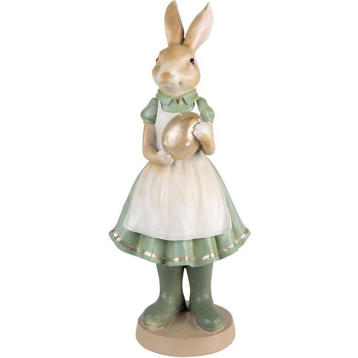 Clayre & Eef 6PR3569 Decoration Rabbit 17x15x40 cm Green