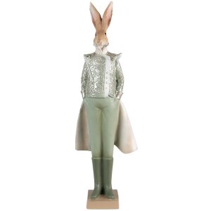 Clayre & Eef 6PR3589 Decoration Rabbit 14x10x44 cm Green