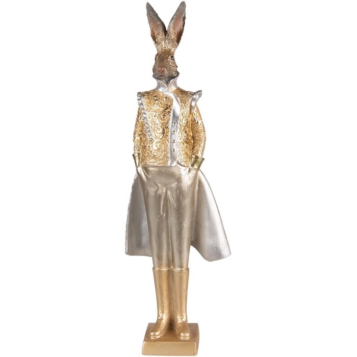 Clayre & Eef 6PR3595 Decoration Rabbit 14x10x44 cm Gold Coloured