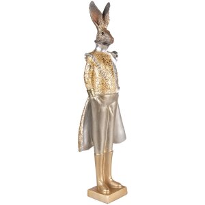 Clayre & Eef 6PR3595 Decoration Rabbit 14x10x44 cm Gold Coloured