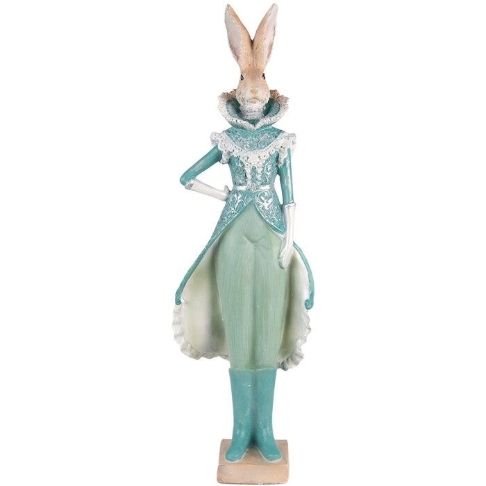 Clayre & Eef 6PR3605 Decoration Rabbit 14x10x44 cm Turquoise