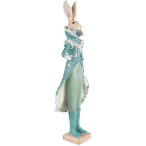 Clayre & Eef 6PR3605 Decoration Rabbit 14x10x44 cm Turquoise