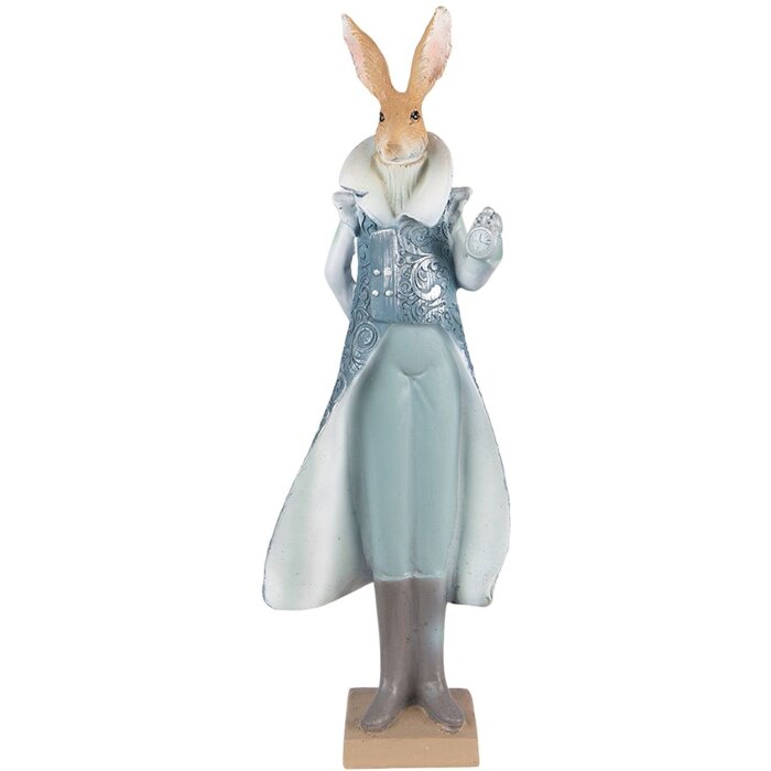 Clayre & Eef 6PR3606 Decoration Rabbit 11x8x33 cm Blue