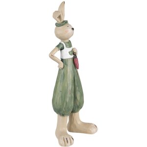 Clayre & Eef 6PR3608 Decoration Rabbit 11x10x33 cm Green