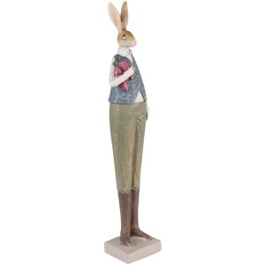 Clayre & Eef 6PR3609 Decoration Rabbit 6x5x36 cm Blue - Green