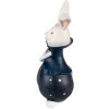 Clayre & Eef 6PR3613 Decoration Rabbit 9x8x21 cm Blue - White