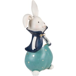 Clayre & Eef 6PR3614 Decoration Rabbit 9x8x21 cm Turquoise