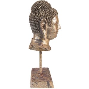 Clayre & Eef 6PR3619 Decoration Head Buddha 13x9x25 cm Gold Coloured