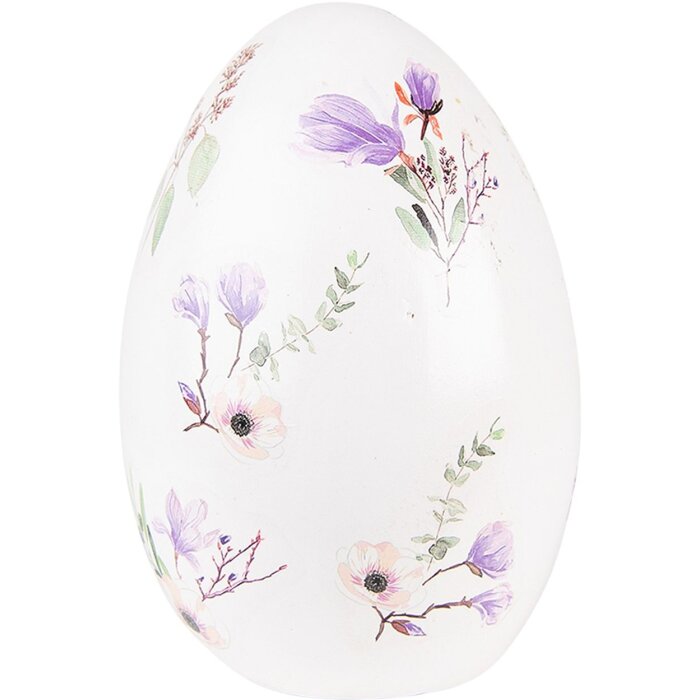 Clayre & Eef 6PR3629 Decoration Egg 11x11x17 cm White - Purple