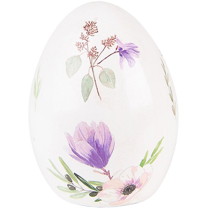 Clayre & Eef 6PR3630 Decoration Egg 7x7x10 cm White - Purple