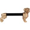 Clayre & Eef 6PR3637 Kitchen Roll Holder Dog 46x15x21 cm Gold-coloured - Black