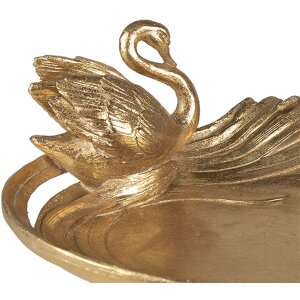 Clayre & Eef 6PR3730 Decoration Bowl with Swan 25x20x9 cm Gold Coloured