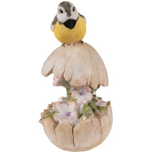 Clayre & Eef 6PR3823 Decoration Bird 6x6x14 cm Beige...