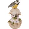 Clayre & Eef 6PR3823 Decoration Bird 6x6x14 cm Beige - Grey