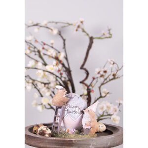 Clayre & Eef 6PR3824 Decoration Chick 12x9x12 cm Grey - Brown