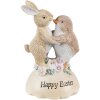 Clayre & Eef 6PR3826 Decoration Rabbit and Chick 8x8x13 cm Beige - Brown