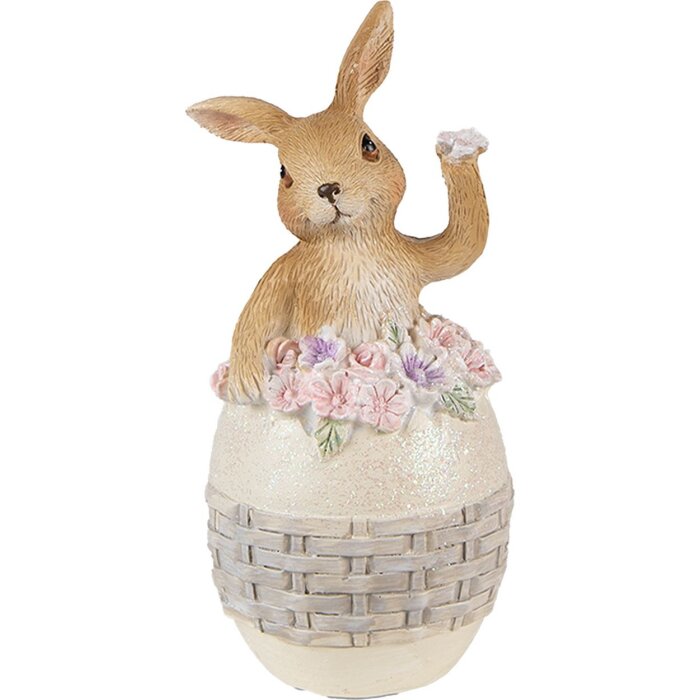 Clayre & Eef 6PR3832 Decoration Rabbit 6x6x13 cm Beige - Brown