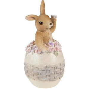 Clayre & Eef 6PR3832 Decoration Rabbit 6x6x13 cm Beige - Brown