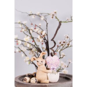 Clayre & Eef 6PR3833 Decoration Rabbit 11x6x12 cm Brown - Pink