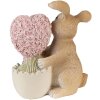 Clayre & Eef 6PR3833 Decoration Rabbit 11x6x12 cm Brown - Pink