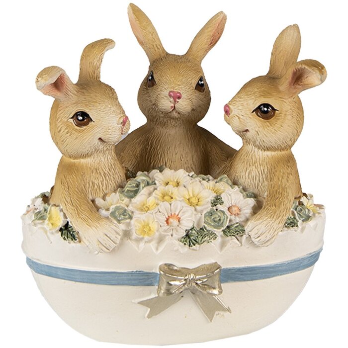 Clayre & Eef 6PR3839 Decoration Rabbit 11x9x12 cm Brown - Beige