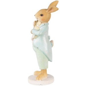 Clayre & Eef 6PR3851 Decoration Rabbit 7x5x15 cm Green - Brown