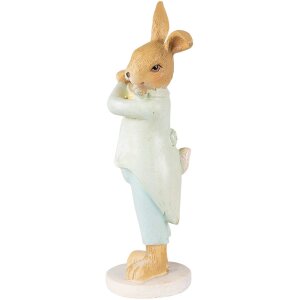 Clayre & Eef 6PR3852 Decoration Rabbit 8x5x16 cm Green - Brown