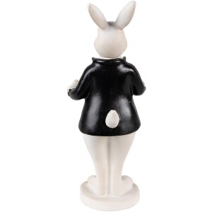 Clayre & Eef 6PR3866 Decoration Rabbit 6x6x15 cm Black - White