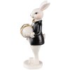 Clayre & Eef 6PR3866 Decoration Rabbit 6x6x15 cm Black - White