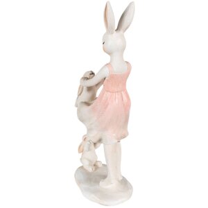 Clayre & Eef 6PR3868 Decoration Rabbit 9x6x22 cm Pink - Beige