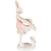 Clayre & Eef 6PR3868 Decoration Rabbit 9x6x22 cm Pink - Beige