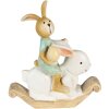 Clayre & Eef 6PR3871 Decoration Rabbit 10x4x11 cm White - Green