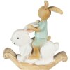 Clayre & Eef 6PR3871 Decoration Rabbit 10x4x11 cm White - Green