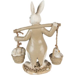 Clayre & Eef 6PR3872 Decoration Rabbit 12x6x17 cm Beige - Brown