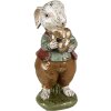 Clayre & Eef 6PR3875 Decoration Rabbit 9x12x22 cm Beige - Red