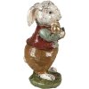 Clayre & Eef 6PR3875 Decoration Rabbit 9x12x22 cm Beige - Red