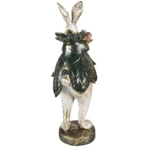 Clayre & Eef 6PR3880 Decoration Rabbit 10x10x29 cm Beige - Green