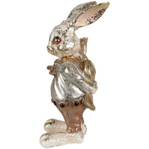 Clayre & Eef 6PR3881 Decoration Rabbit 6x7x14 cm Beige - Gold Coloured