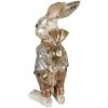 Clayre & Eef 6PR3881 Decoration Rabbit 6x7x14 cm Beige - Gold Coloured