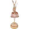 Clayre & Eef 6PR3884 Decoration Rabbit 11x11x35 cm Pink - Beige