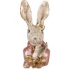 Clayre & Eef 6PR3887 Decoration Rabbit 11x12x24 cm Beige - Pink