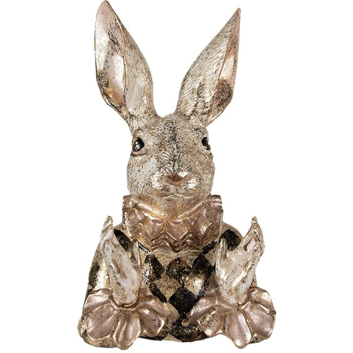 Clayre & Eef 6PR3888 Decoration Rabbit 14x13x24 cm Beige - Gold Coloured