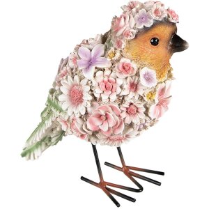 Clayre & Eef 6PR4873 Decoration Bird 11x17x18 cm Pink