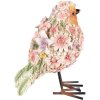 Clayre & Eef 6PR4882 Decoration Bird 7x10x12 cm Pink