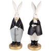 Clayre & Eef 6PR4890 Decoration Rabbit 13x11x34 - 13x11x34 cm Black - Grey