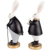 Clayre & Eef 6PR4890 Decoration Rabbit 13x11x34 - 13x11x34 cm Black - Grey