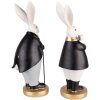 Clayre & Eef 6PR4890 Decoration Rabbit 13x11x34 - 13x11x34 cm Black - Grey