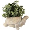 Clayre & Eef 6TE0458 Flowerpot Turtle Ø 22x16x10 cm Beige