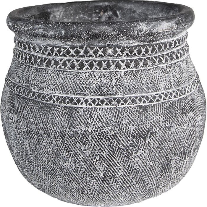 Clayre & Eef 6TE0468M Flowerpot Ø 21x19 cm Grey Round